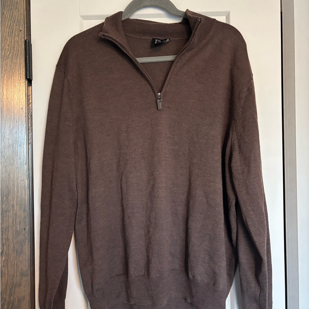Jos. A. Bank Men's Chocolate Zip-Up Sweater